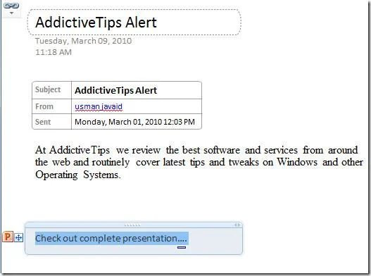 Связать PowerPoint 2010 с блокнотом OneNote 2010