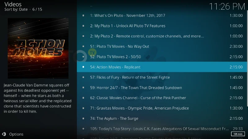 Pluto.tv-Add-on für Kodi: Installation und geführte Tour