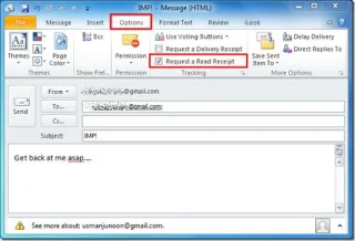 Monitoraggio delle e-mail di conferma di lettura di Outlook 2010