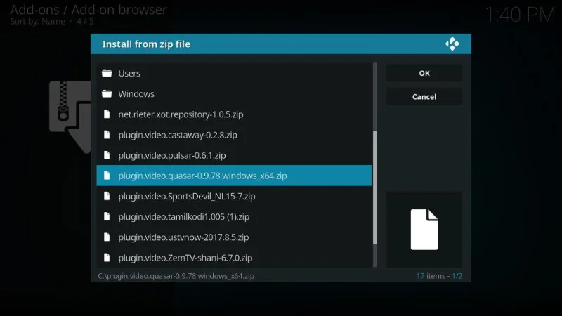 Quasar Kodi Add-on: Installation und Fehlerbehebung