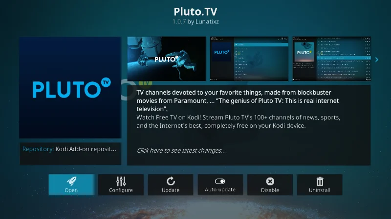 Pluto.tv-Add-on für Kodi: Installation und geführte Tour