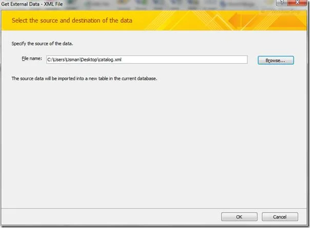 XML-Datei in Access 2010 importieren
