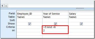 Festlegen von Abfragekriterien in Access 2010 durch logische Operatoren