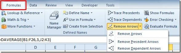 Excel 2010: Отслеживание прецедентов и зависимостей формул