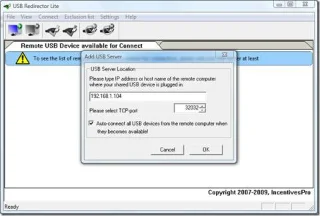Acceso remoto y uso compartido de USB a través de la red o Internet