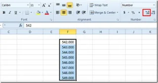Excel 2010: So verringern/erhöhen Sie die Anzahl der Dezimalstellen