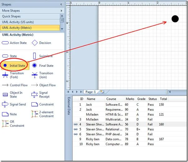 Erstellen Sie Diagramme in MS Visio 2010 durch Verknüpfen einer Excel-Tabelle