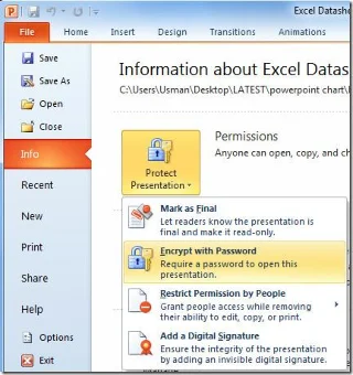 Защита паролем презентации PowerPoint 2010 [Шифрование]