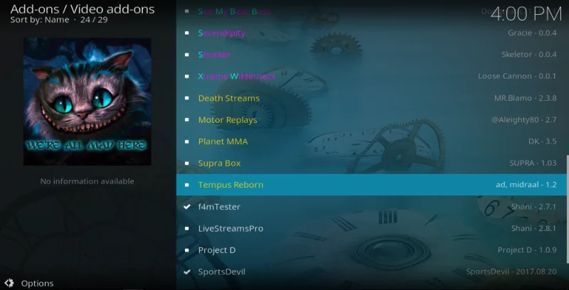 Transmissão de filmes de Natal com o complemento Tempus Reborn para Kodi