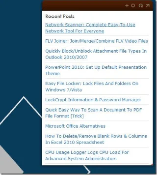 Snippage [ウィジェット] でライブ Web ページのコンテンツをデスクトップに表示する