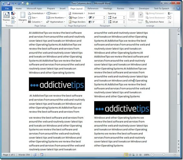 Word 2010: Scrivi in ​​colonne (aspetto rivista)