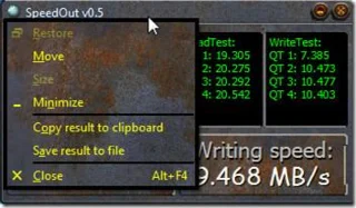 SpeedOut 檢查 USB 和外接硬碟的讀取/寫入速度