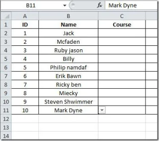 Excel 2010: Datenüberprüfungsliste