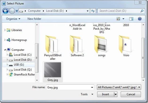 Bildhintergrund und -farben in Word 2010 einfügen