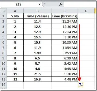 Excel 2010: Zahlenwerte in Zeitwerte umwandeln