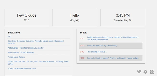 Helium aggiunge Meteo, Segnalibri e Feed Reddit alla pagina Nuova scheda [Chrome]