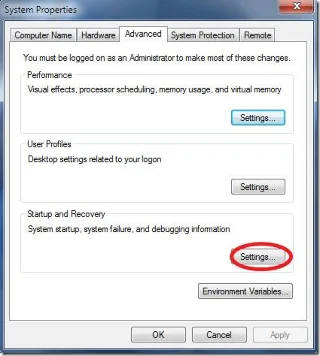 防止 Windows 7 在系統故障後自動重新啟動