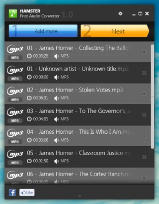 Convertidor de audio gratuito Hamster: convierte archivos de audio según el dispositivo
