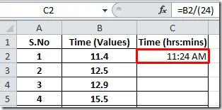 Excel 2010: Zahlenwerte in Zeitwerte umwandeln