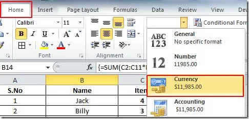 Excel 2010: Verwenden von Array-Formeln