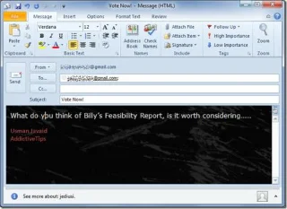 Senden und Empfangen von Umfrageergebnissen in Outlook 2010