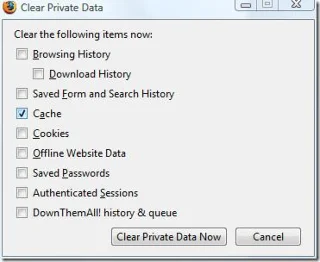 Archivos y carpetas de caché de Firefox en Windows