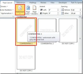 Wasserzeichen in Word 2010
