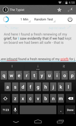 Typist ti consente di scoprire quanto velocemente scrivi sul tuo Android