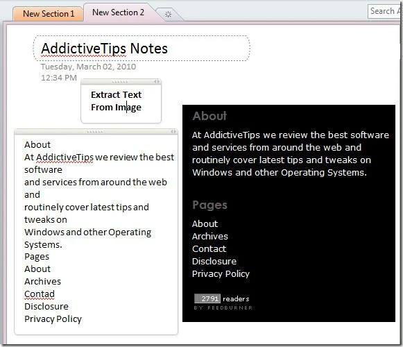 Office OneNote 2010: извлечение текста из изображения [OCR]