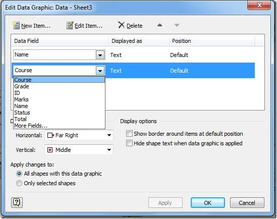 Erstellen Sie Diagramme in MS Visio 2010 durch Verknüpfen einer Excel-Tabelle
