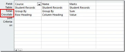 MS Access 2010: creare una query incrociata semplice