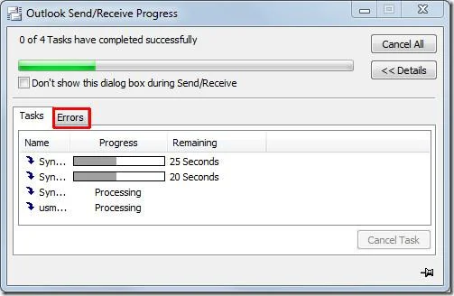 Outlook 2010 – Übersicht zum Senden/Empfangen