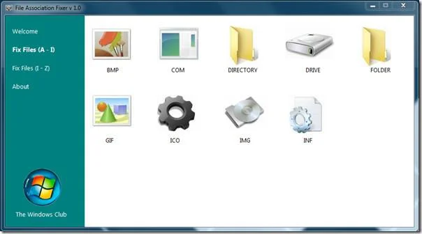 Corregir la asociación de archivos en Windows 7