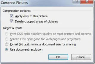 Bild in Word 2010-Dokument komprimieren