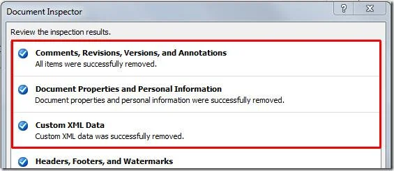Rimuovi metadati ed elementi nascosti dal documento Word