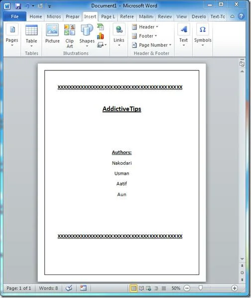 Word 2010 Bausteine-Organizer