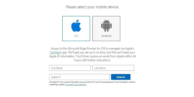 Come registrarsi per l'anteprima di Microsoft Edge per iOS e Android