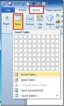 Excel-Tabelle in Word 2010-Dokument einfügen
