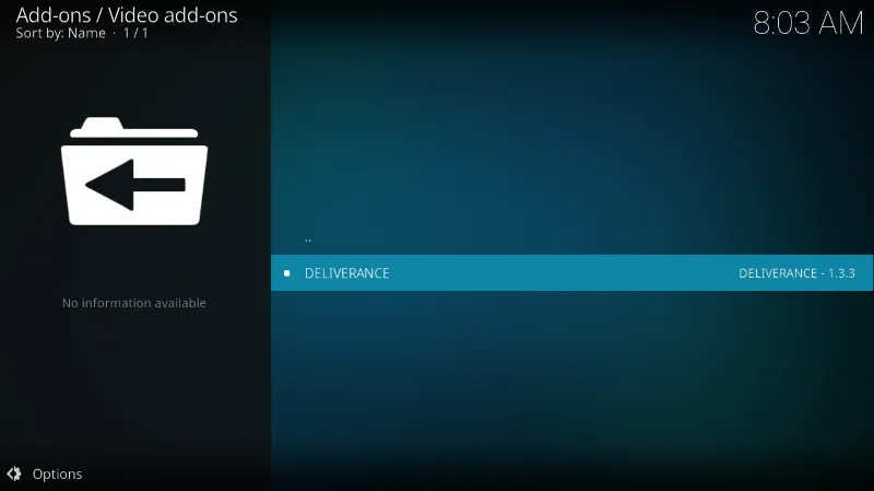 Дополнение Deliverance для Kodi (альтернатива Sports Devil)