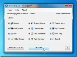 重新啟用被病毒停用的 Windows 實用程式