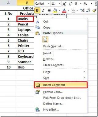 Kommentare in Excel 2010 einfügen