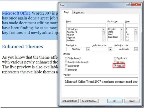 Text im Dokument ausblenden [Word 2010]