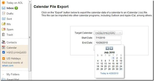 Importieren Sie den Google- und AOL-Kalender in Outlook 2010