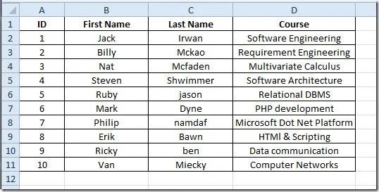 Excel 2010: Zellen zusammenführen (Verkettung)