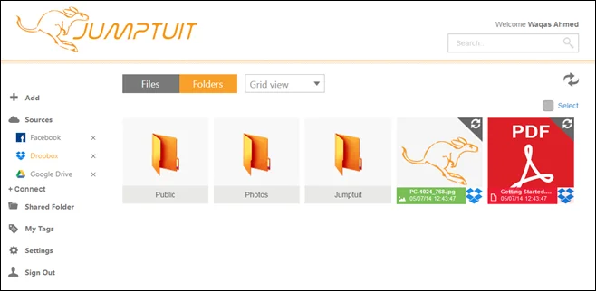 Jumptuit: Zugriff auf und Verwaltung mehrerer Social-Network- und Cloud-Konten