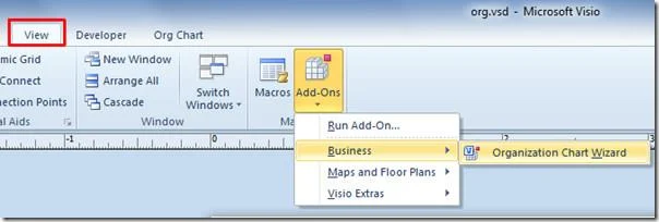Organigramm in Visio 2010 aus Excel-Tabelle erstellen