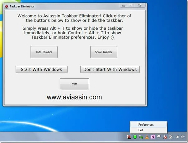 使用熱鍵隱藏工作列[Windows]