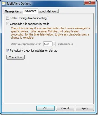 Mail Alert: E-Mail-Benachrichtigung für Outlook 2010