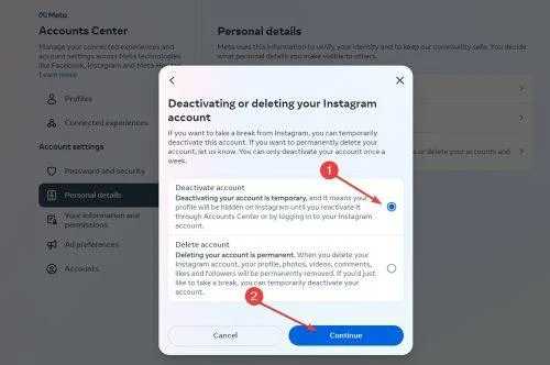 Как деактивировать Instagram в мобильном приложении