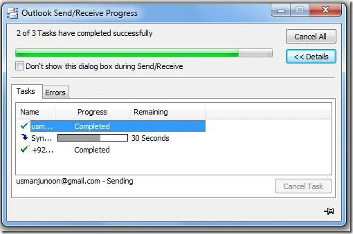 Outlook 2010 – Übersicht zum Senden/Empfangen